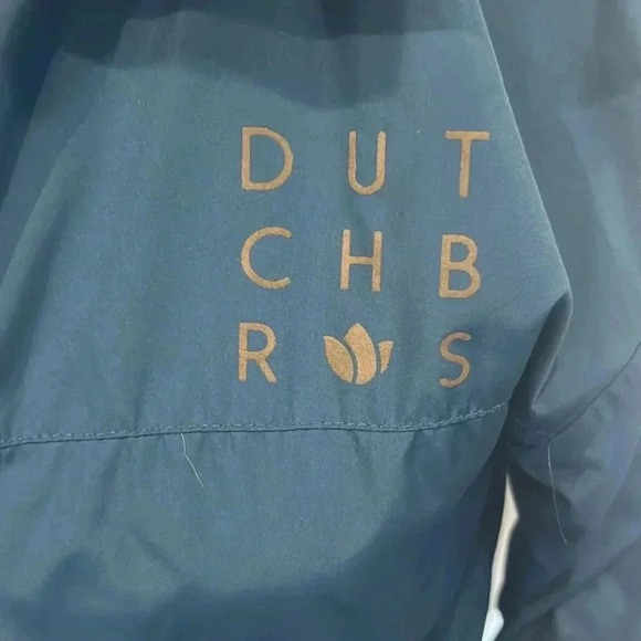 ✌️Dutch Bros reversible Rain Jacket Small Celestial Blue Zip up Waterproof Lined - Picture 5 of 14